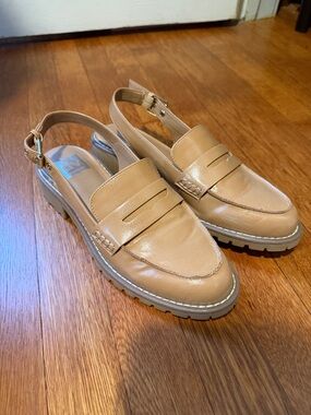 Dolce Vita Tan Slingback Loafers with Lug Sole